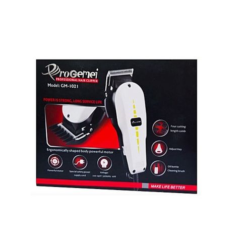 Gemei Professional Electric Hair Clipper - White & Black