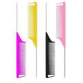 1000 Colours 2PC RAT TAIL COMB METAL END hair comb