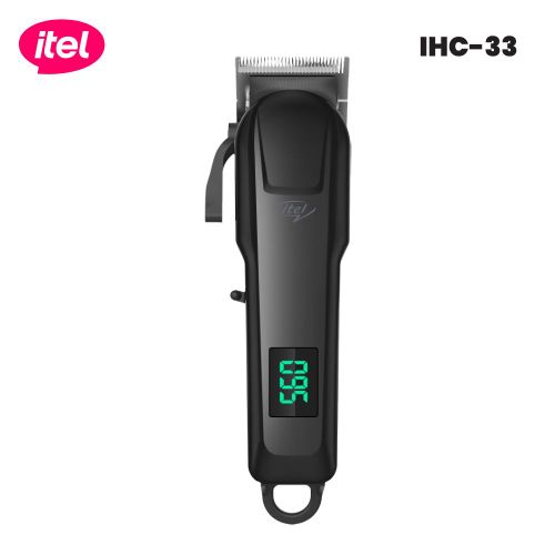 Itel Rechargeable Hair Clipper, 2000mAh Battery, 300 running minutes, Self-Sharpening Blades, 5 hours Long Lasting Battery, LED Battery Indicator, 4 hours charge - Black
