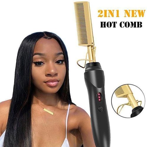 Hot Comb Curling Flat Hair Straightener Brush For