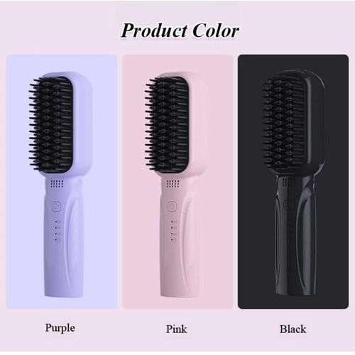 Portable rechargable hair straightener brush