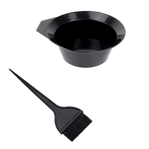 Hair Dye Color Brush And Mixing Bowl Set Kit Black
