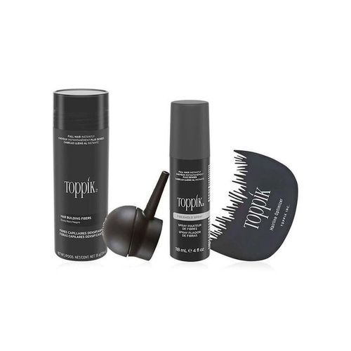 Toppik Fibres Full Kit- (27.5g Black + Holdspray + Applicator Pump + Hairline Comb) USA