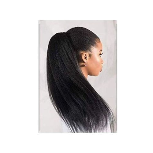 Natural Kinky Straight Drawstring Ponytail