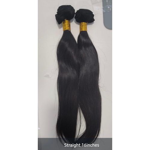2pcs natural human hair straight 16'