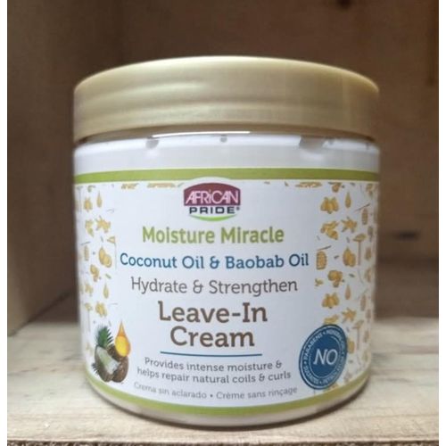 AFRICAN PRIDE Moisture Miracle Coconut Oil & Baobab Oil Hydrate &Strengthen Leave In Treatment