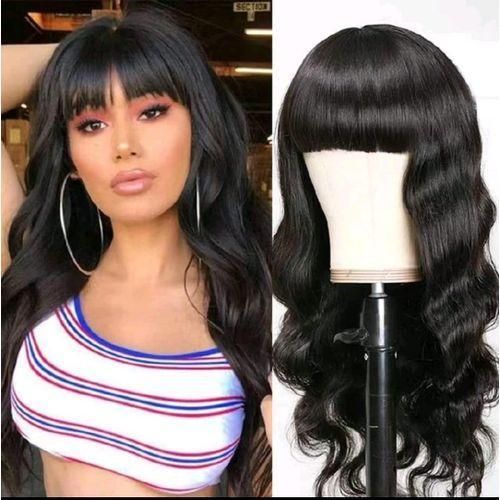 FBK New Wig – Women’s Fringe Big Wave Long Curly Hair, Natural Look(black only)
