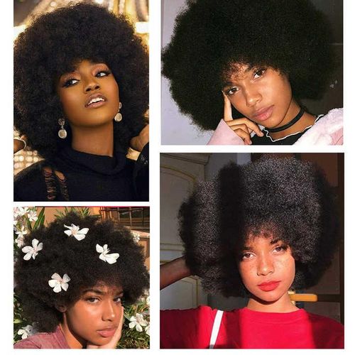 Fashion soft and fluffy easy to maintain afro wig__black