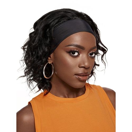 Short wavy soft headband wig