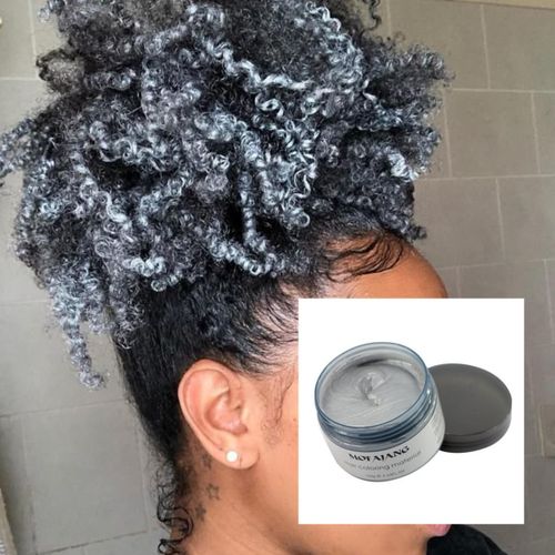 Mofajang Grey Temporary Hair Color Wax- Natural Hairstyle Cream- Gray Hair Dye- Silver