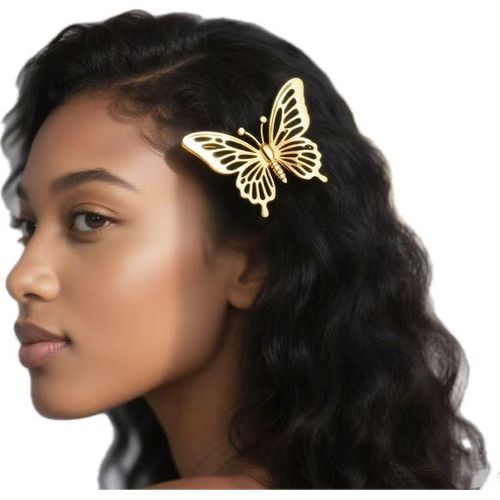 Blond Butterfly hairpin with Wings Can Flutter.