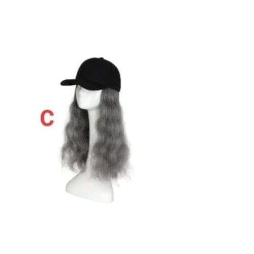 50cm Ladies Wig Caps Hat With Hair Extensions Wigs Curly Hair