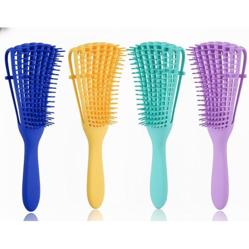 Detangling Brush for Curly Hair, Blow Dryer Comb Attachment, Detangler Brush + Hair Scrunchies Elastics Hair Bands for 3a to 4c Kinky Wavy/Long Hair, Knots Detangler Easy to Clean