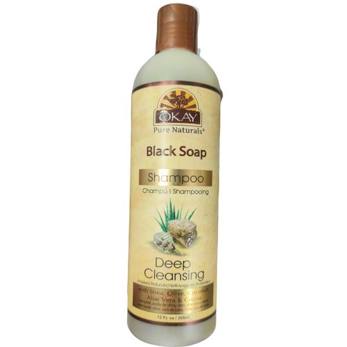 Okay Black Soap Deep Cleansing Shampoo With Shea, Olive, Coconut Aloe Vera & Cocoa bc