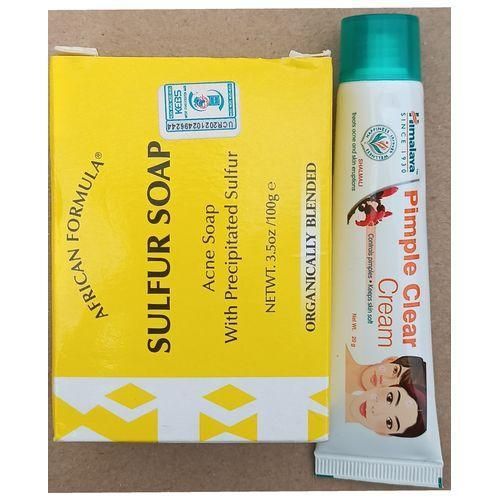 African Formula Sulfur Soap + Himalaya Pimple Clear Cream ,