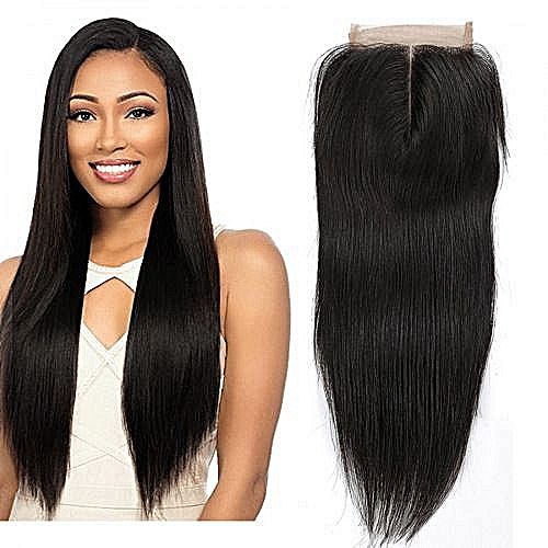 Closure Straight lace human hair (Black) + FREE GIFT