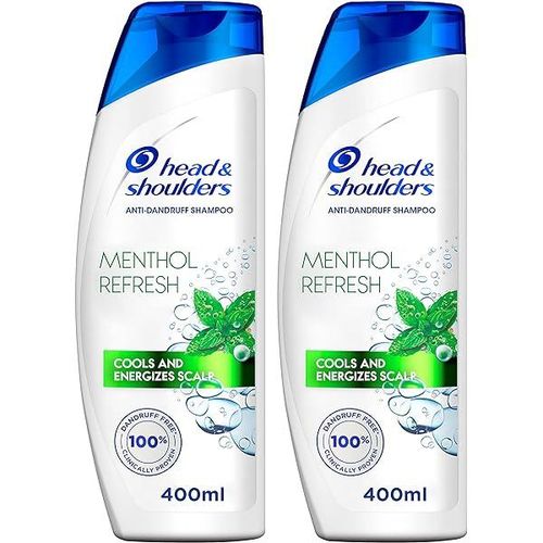 Head & Shoulders Menthol Refresh Anti-Dandruff Shampoo for Oily Scalp-400 mL (2 Packs)
