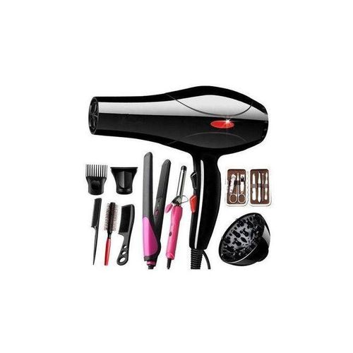 Canye Professional Ionic Hair Dryer for Salon - Powerful Blow Dryer With Hair and nails Accessories, Combs & Flat Iron - Full Set