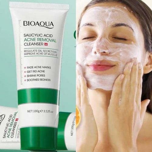 BIOAQUA Salicylic Acid Acne Marks Removal Deep Foam Cleanser Shrink Pores Soothing Oil Control 100g
