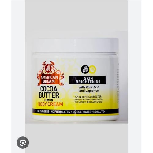 American Dream Lemon Cocoa Butter For Brightening And Fade Out Face And Body Cream -Licorice And Kojic Acid (500ml)