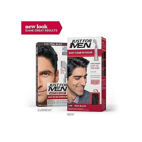 Just For Men Hair Dye, A55 – Real Black, Men's Ultra Hair Colour