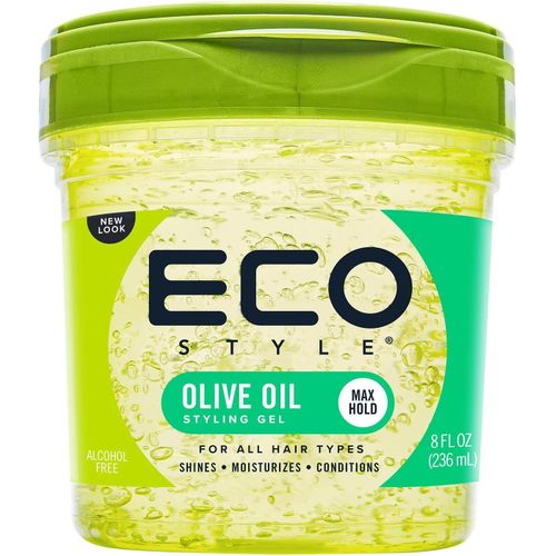 Eco Style Olive Oil Styling Gel, Green, 236 ml (New look) vegan-friendly gel is enriched with hydrating olive oil, providing moisture and hold for sleek and defined hairstyles