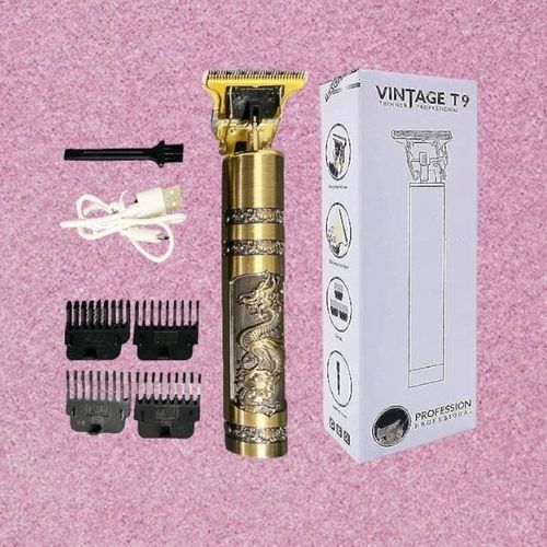 Vintage Metallic High performance T9 Dragon Rechargeable Metal Hair Shaver