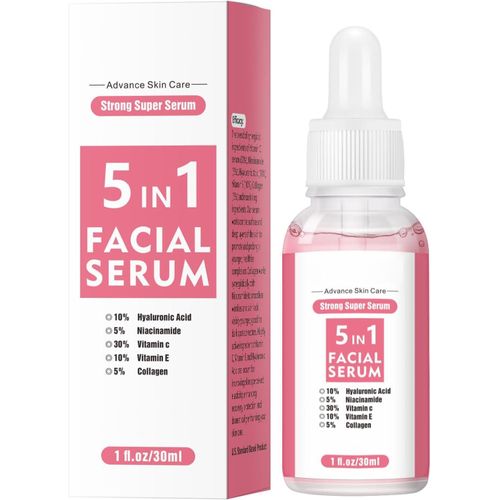 MOOYAM Moisturizing Face Serum Contains Hyaluronic Acid, Niacinamide, Vitamins C and E, Collagen 5 in 1 Facial Serum, Suitable for All Skin, 30ML