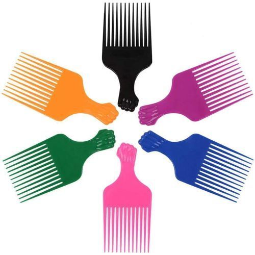 Afro Hair Wide Hair Pick, Afro Combs-pink,yellow ,green,blue,black