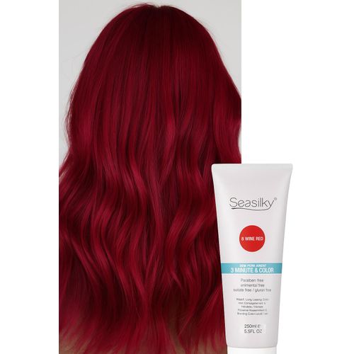 Seasilky WINE RED HAIR DYE-Semi-permanent Hair Color- Maroon Hair Dye- LONG LASTING-No Hair Damage