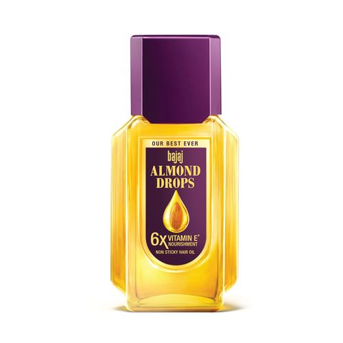 Bajaj Almond Drops,6X Vitamin E Nourishment,Non-Sticky Hair Oil For Hair Fall Control-45ml