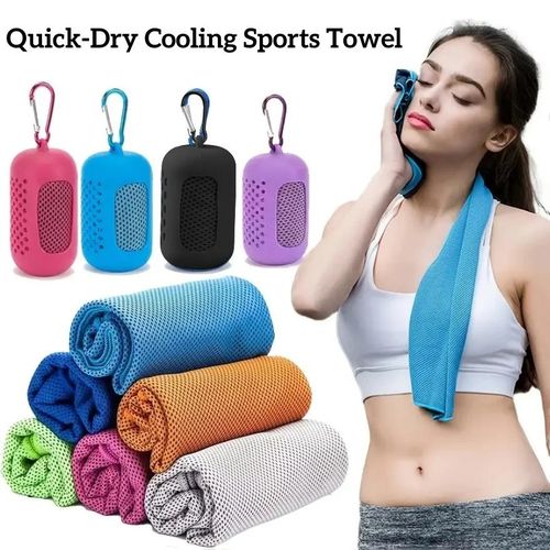 Cooling Towels, Microfiber Chilly Towels Soft Breathable Gym Ice Towel for Workout, Yoga, Sport, Silicone Set Travel Sweat Towels Fast Drying Lightweight Cooling Neck Wraps