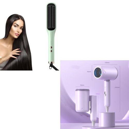 Hair Blow Dryer 1200W Hair Dryer Electric Hair Straightener Brush Straightener Comb.