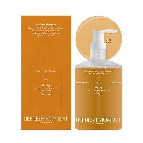 Free Moment Refresh Moment 02 Fig Fog Perfume Shampoo, Volumizing Vegan Shampoo For Dry Damaged Hair Care & Scalp Exfoliation ,Romantic, Fruity-Wood Fragrance