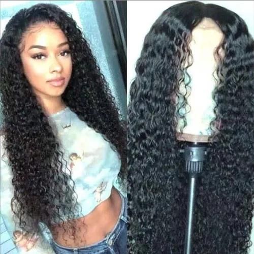(2 in a group) Women's Short Black Kinky Curly Bob Wig - Synthetic Afro Hair Wig with Adjustable Cap