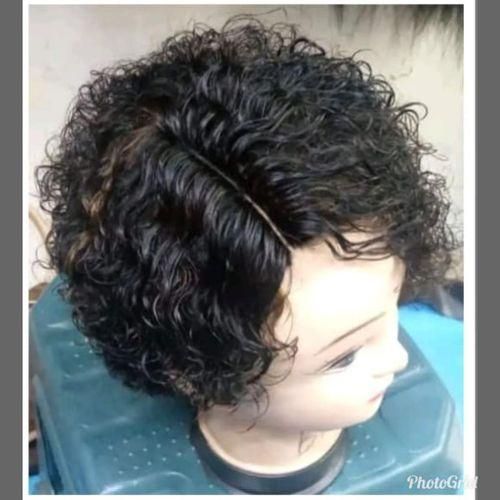 Lace front curly human wig