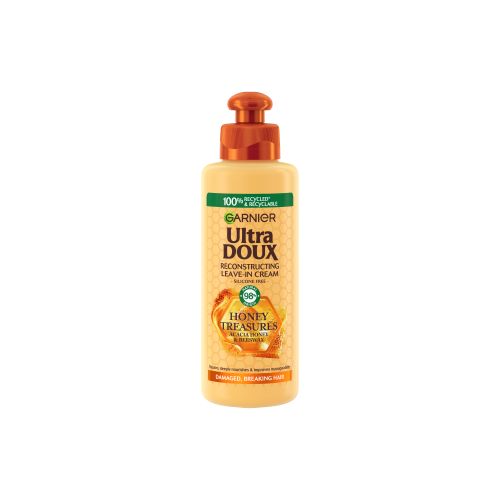 Garnier Ultra Doux Reconstructing Leave-In Cream with Honey Treasures - Deeply Nourishes, Repairs, & Improves Manageability, for Damaged Breaking Hair 200ml