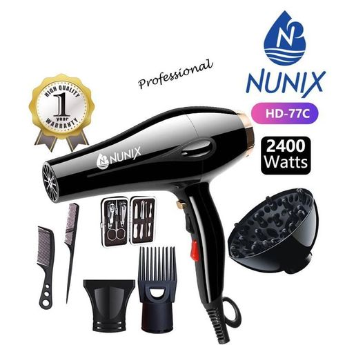 Nunix blow dryer HD-77C Commercial blow dry hair dryer with accessories