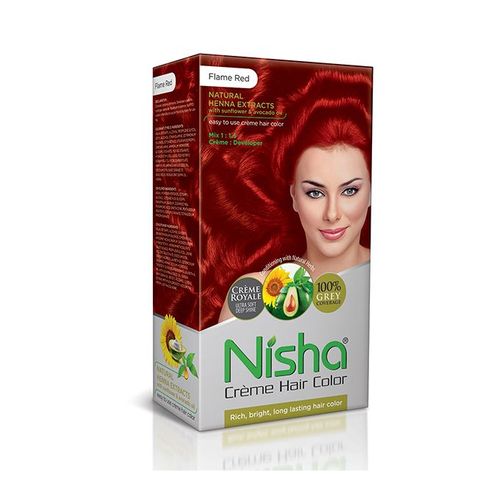 Nisha Crème Hair Color Flame Red (60gm+ 90ml+18ml)