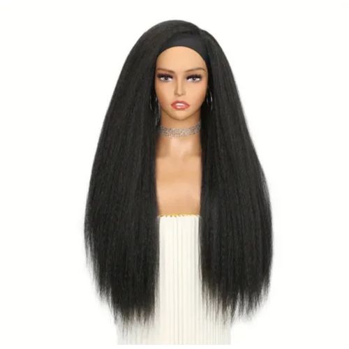 Long Kinky Straight Headband Wig