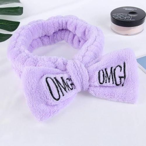 Headband Fleece Fuzzy Women Stretchy Hair Cute Soft Wear -Peach