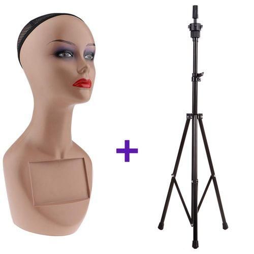 Wig Display Mannequin Head + Tripod Standmannequin For Wig Display , Hat , Scarfs , Or Any Other Display Items.Tripod Stand Strong Can Hold Any Mannequin.