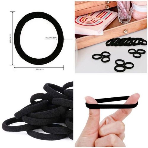 Fashion Stretchy Band Hair Tie Ponytail Holders / Back To School /Black Hair Ties