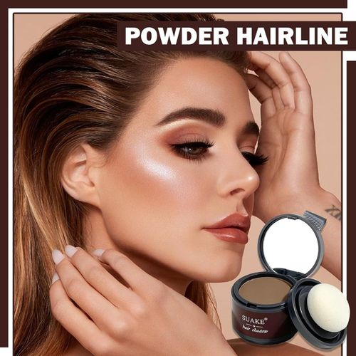 4 Pcs Hair Shadow Powder With Puff Touch, Instantly Natural Magical Hairline Powder, Hair Root Dye, Hair Root Concealer For Thinning Hair, Beautify Forehead Curves Brown