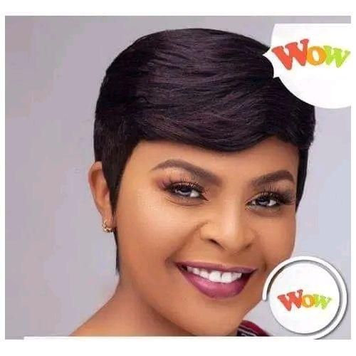 Human Hair Pixie Wig_black