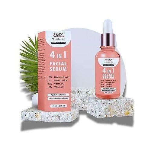 SADOER 4 In 1 Facial Serum, 10% Hyaluronic Acid, 5% Niacinamide, 30% Vitamin C, 10% Vitamin E.