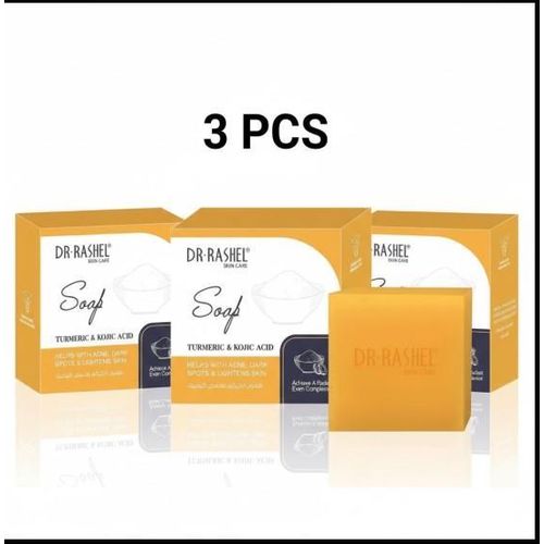 Dr. Rashel 3PCs Turmeric And Kojic Acid Soap For Acne And Dark Spots