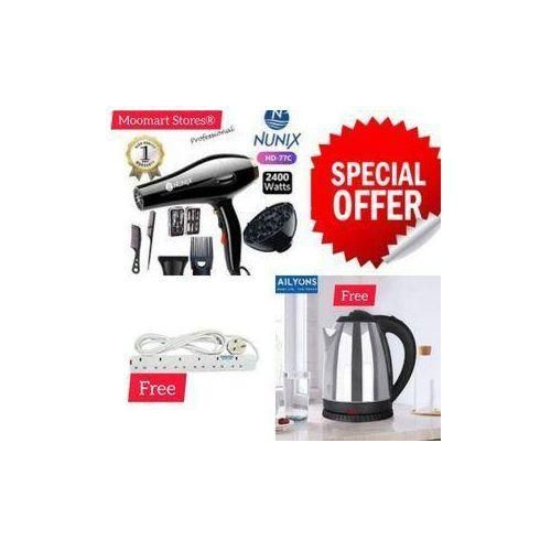 Nunix Professional 2400W Pro Hair Blow Dry + 1.8L KETTLE+4 WAY EXTN