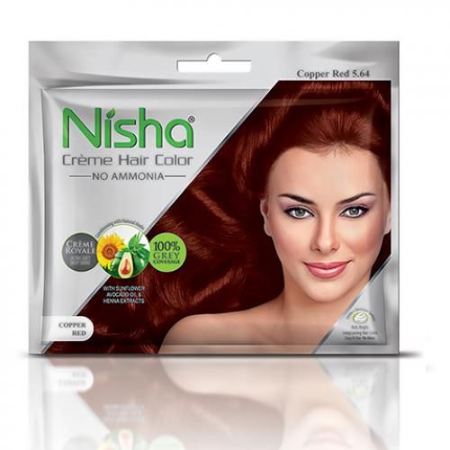 Nisha Crème Hair Color 5.64 Copper Red (20gm+ 20ml) Pack Of 8