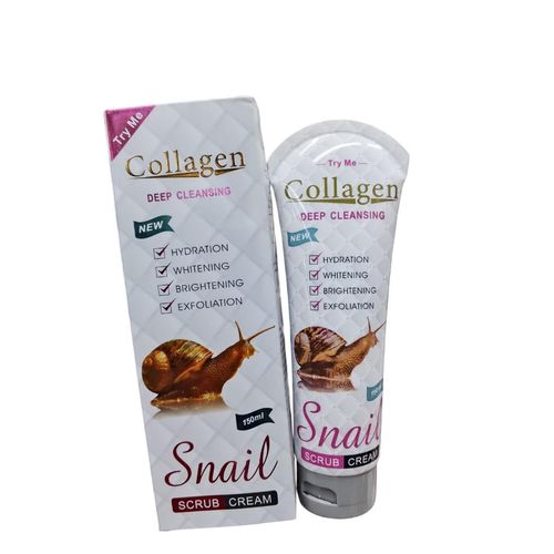 Collagen Snail Scrub Cream for Face & Body, Exfoliating Cream for Soft, Radiant Skin